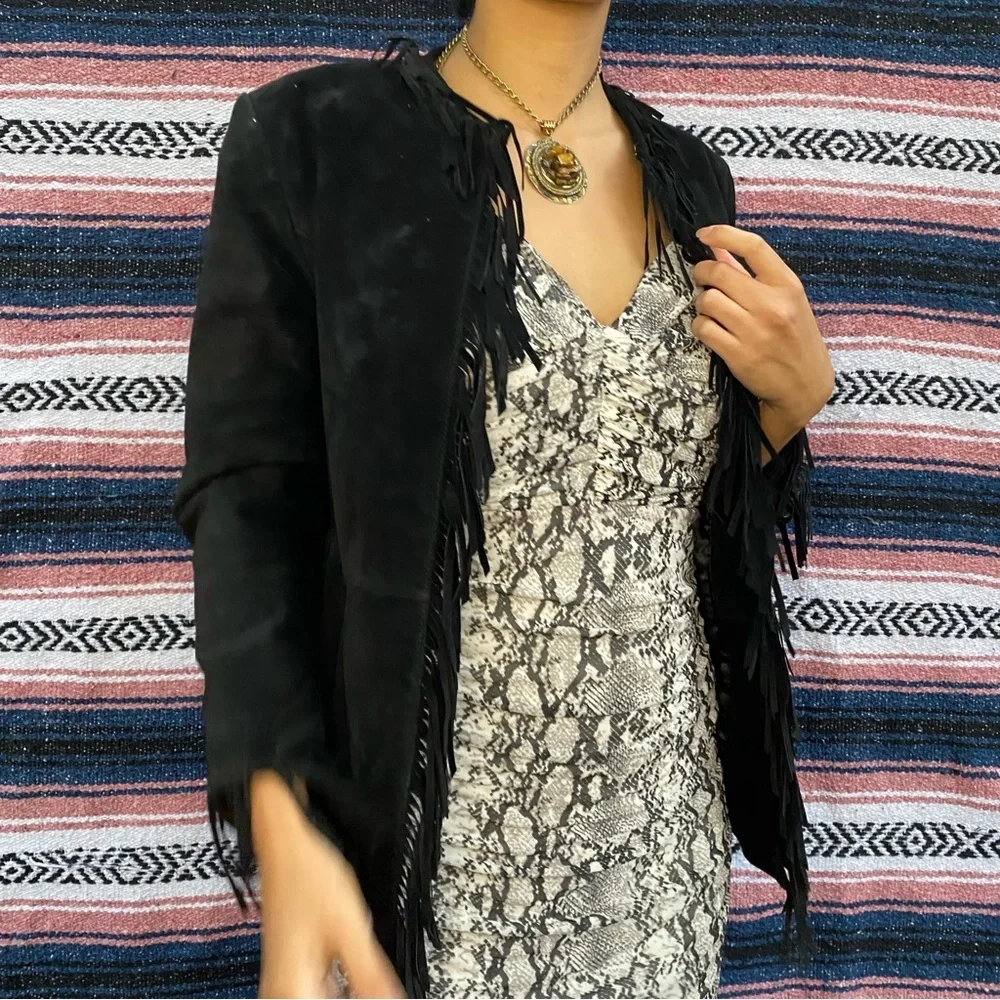 Vintage Pamela McCoy collections genuine leather black jacket  size xs - Picture 3 of 8